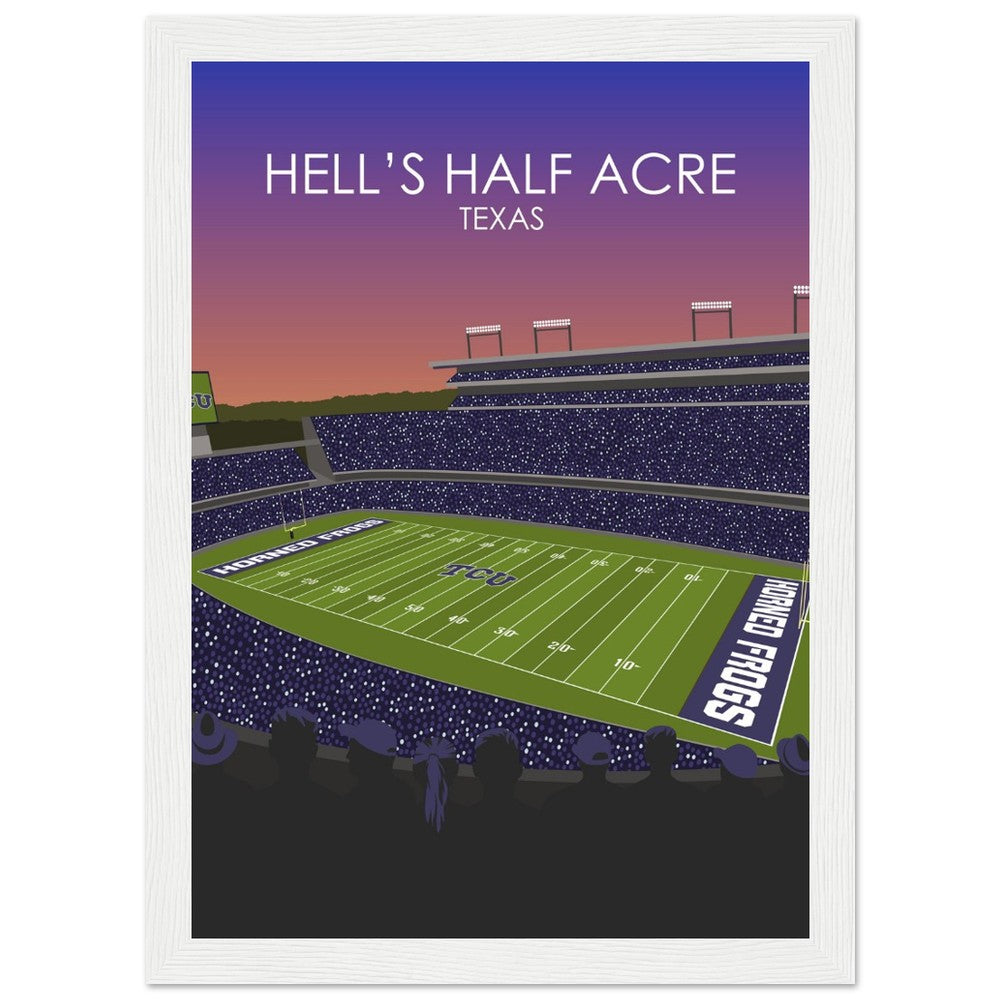 Hell's Half Acre Poster | Amon G. Carter Stadium Poster | University of TSU Horned frogs College Football Stadium Print