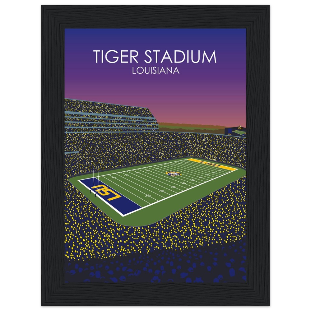 Tiger Stadium Poster | LSU Print | University of Louisiana College Football Stadium Print