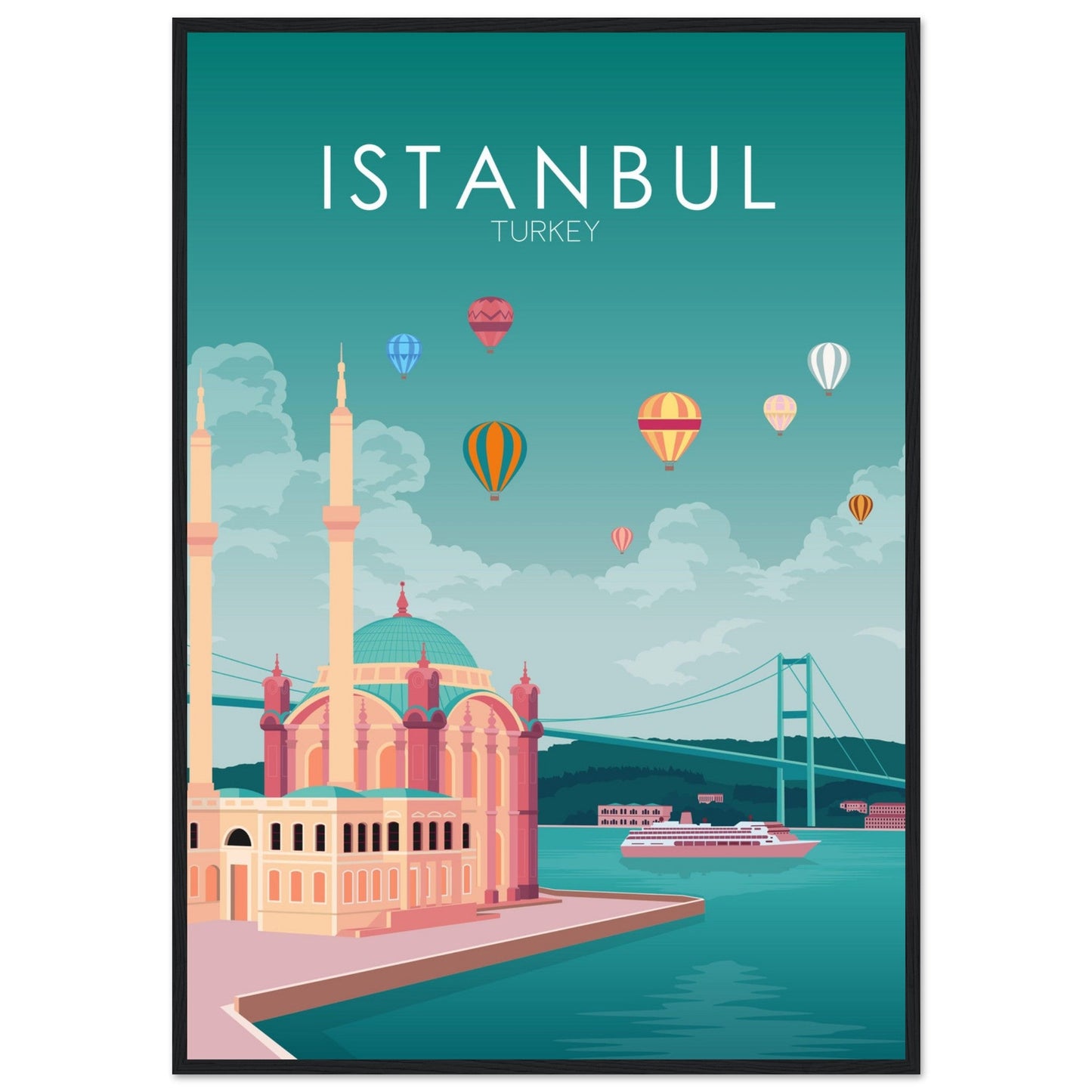 Istanbul Poster | Istanbul Wall Art | Istanbul Pastel Print