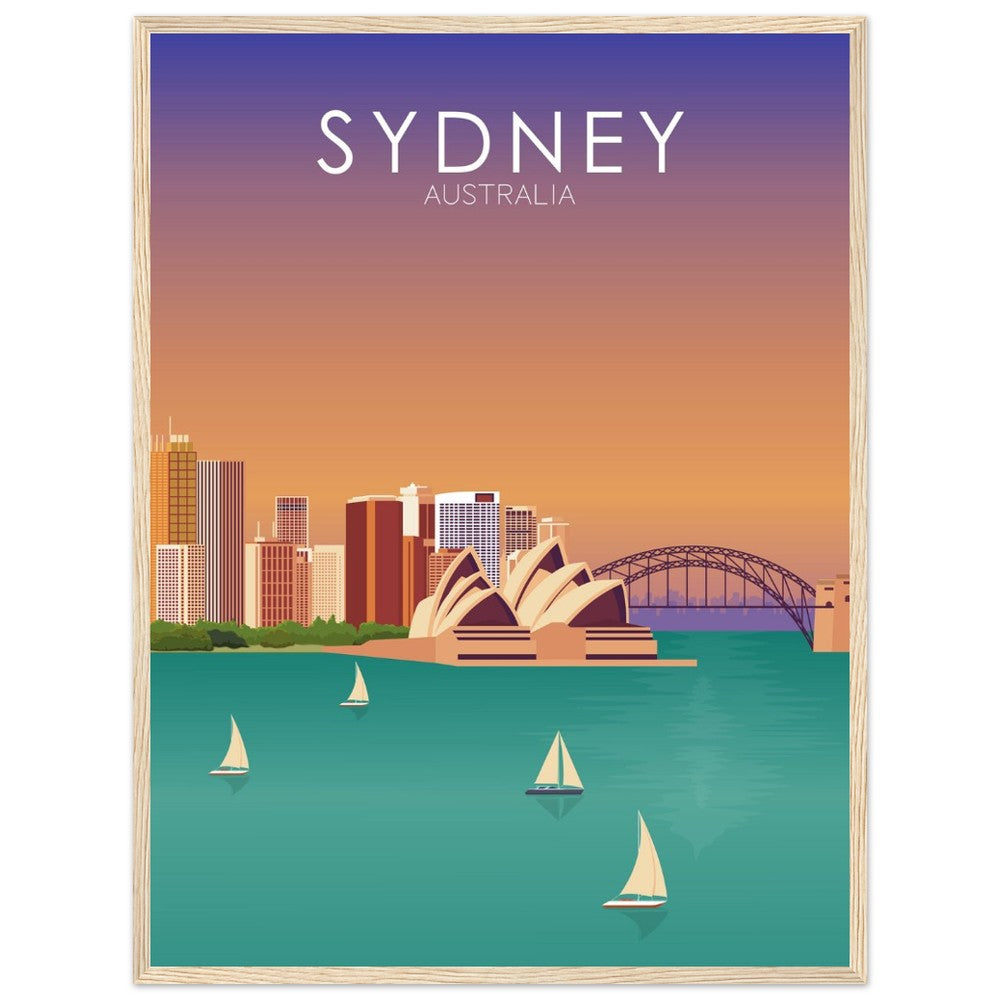 Sydney Poster | Sydney Wall Art | Sydney Sunset Print