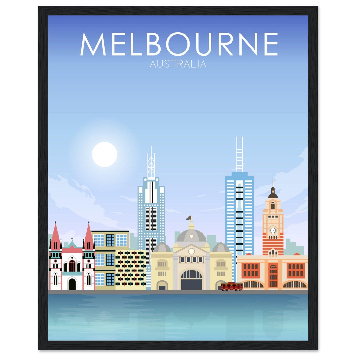 Melbourne Poster | Melbourne Wall Art | Melbourne Daytime Print