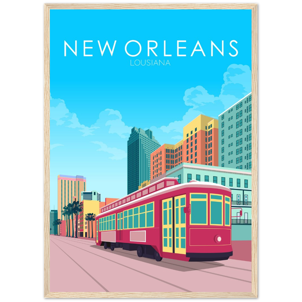New Orleans Poster | New Orleans Wall Art | New Orleans Pastel Print