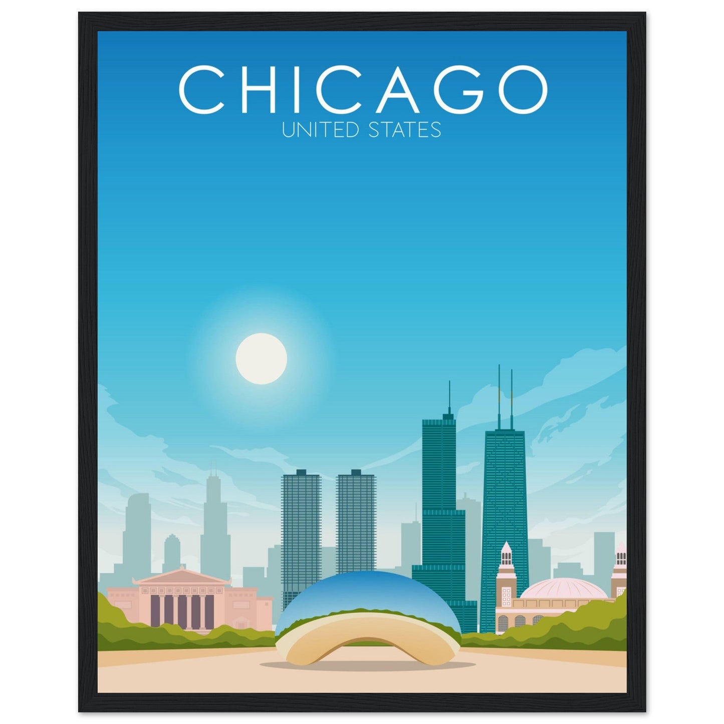 Chicago Poster | Chicago Wall Art | Chicago Daytime Print