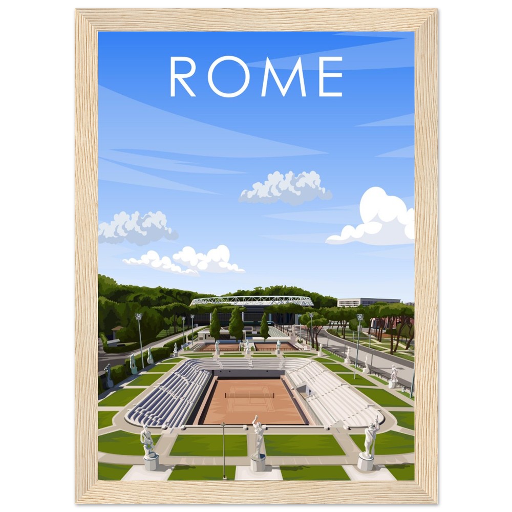 Rome ATP/WTA Masters Pietrangeli Tennis Stadium Poster