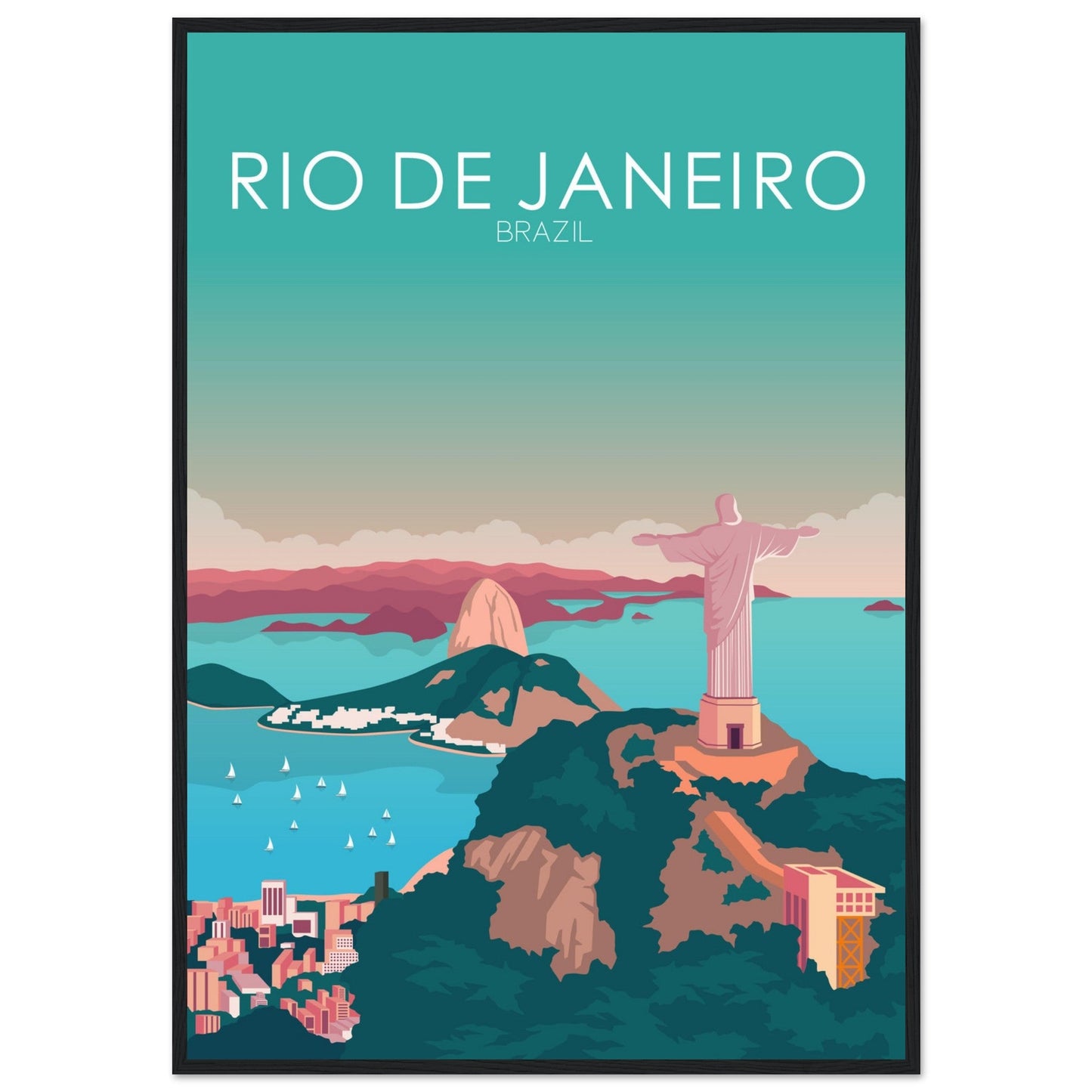Rio De Janeiro Poster | Rio De Janeiro Wall Art | Rio De Janeiro Pastel Print