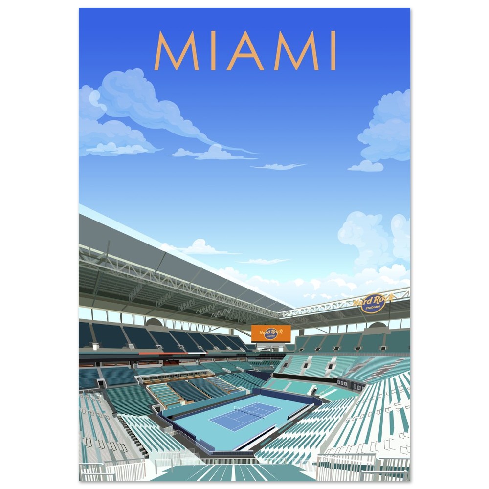 Miami Open ATP/WTA Tennis Stadium Poster