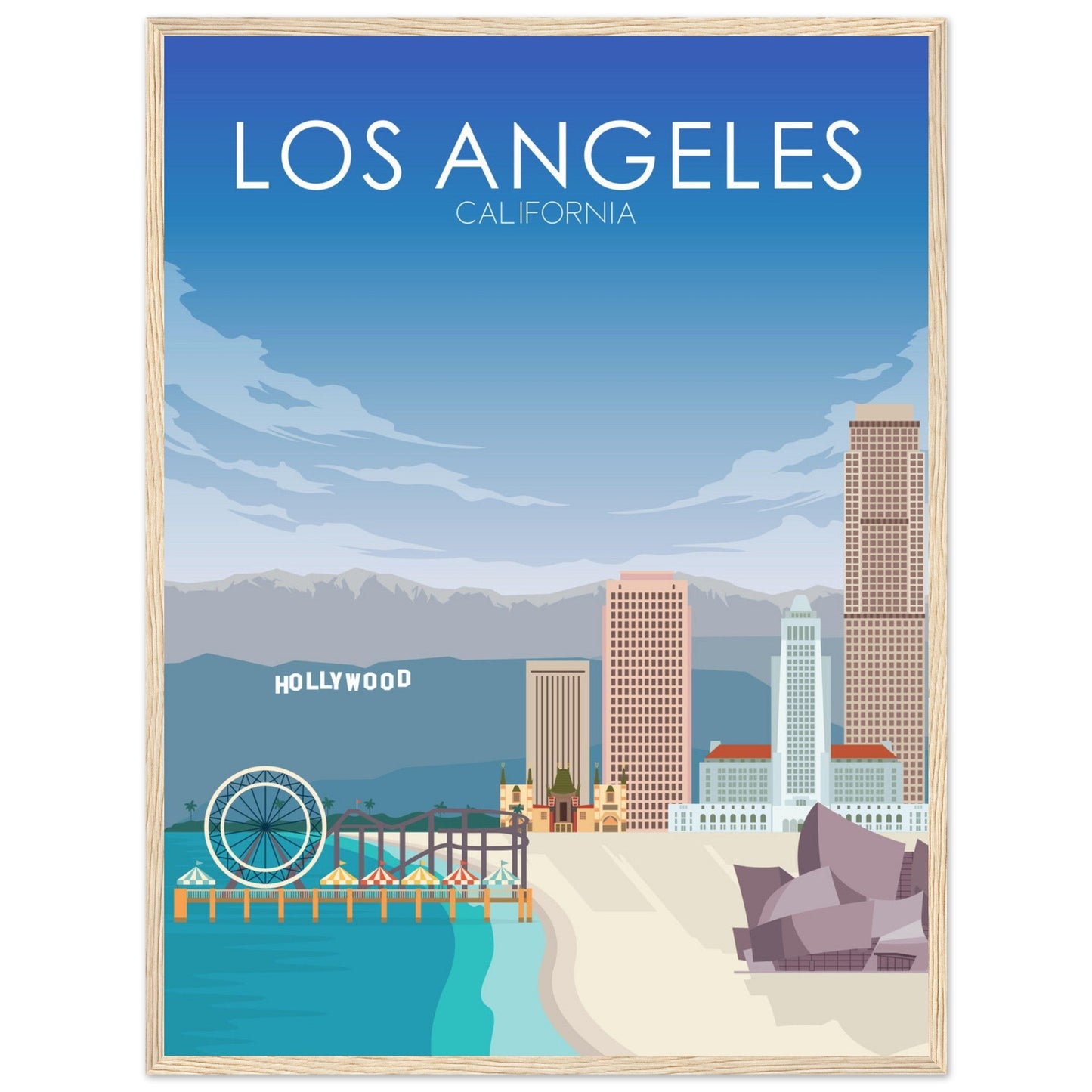 Los Angeles Poster | Los Angeles Wall Art | Los Angeles Daytime Print