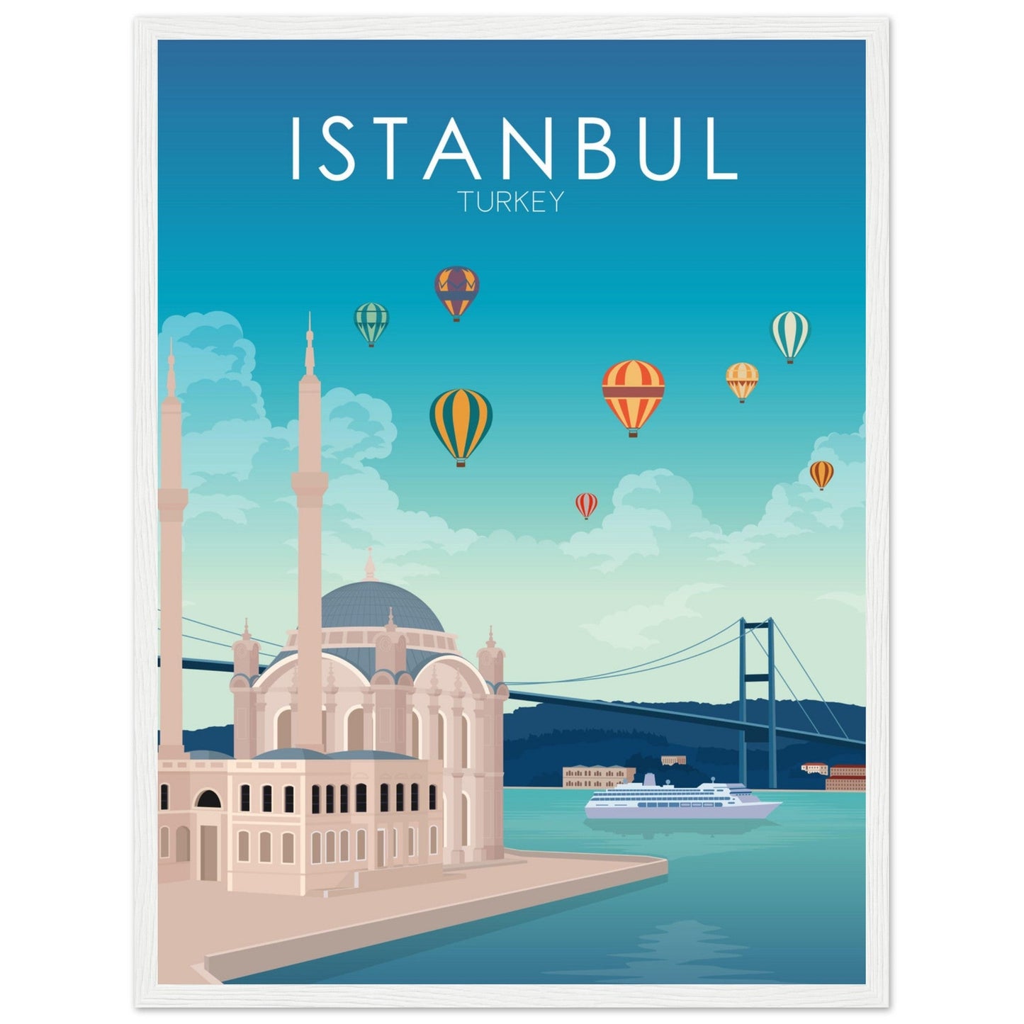 Istanbul Poster | Istanbul Wall Art | Istanbul Daytime Print
