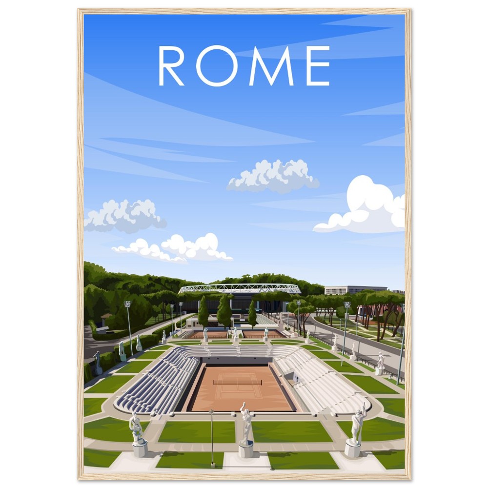 Rome ATP/WTA Masters Pietrangeli Tennis Stadium Poster