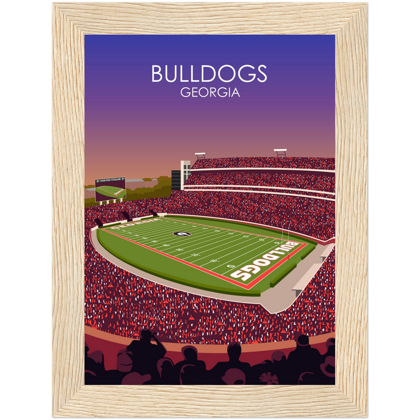 Georgia Bulldogs Poster | Sanford Stadium Poster | University of Georgia College Football Stadium Print