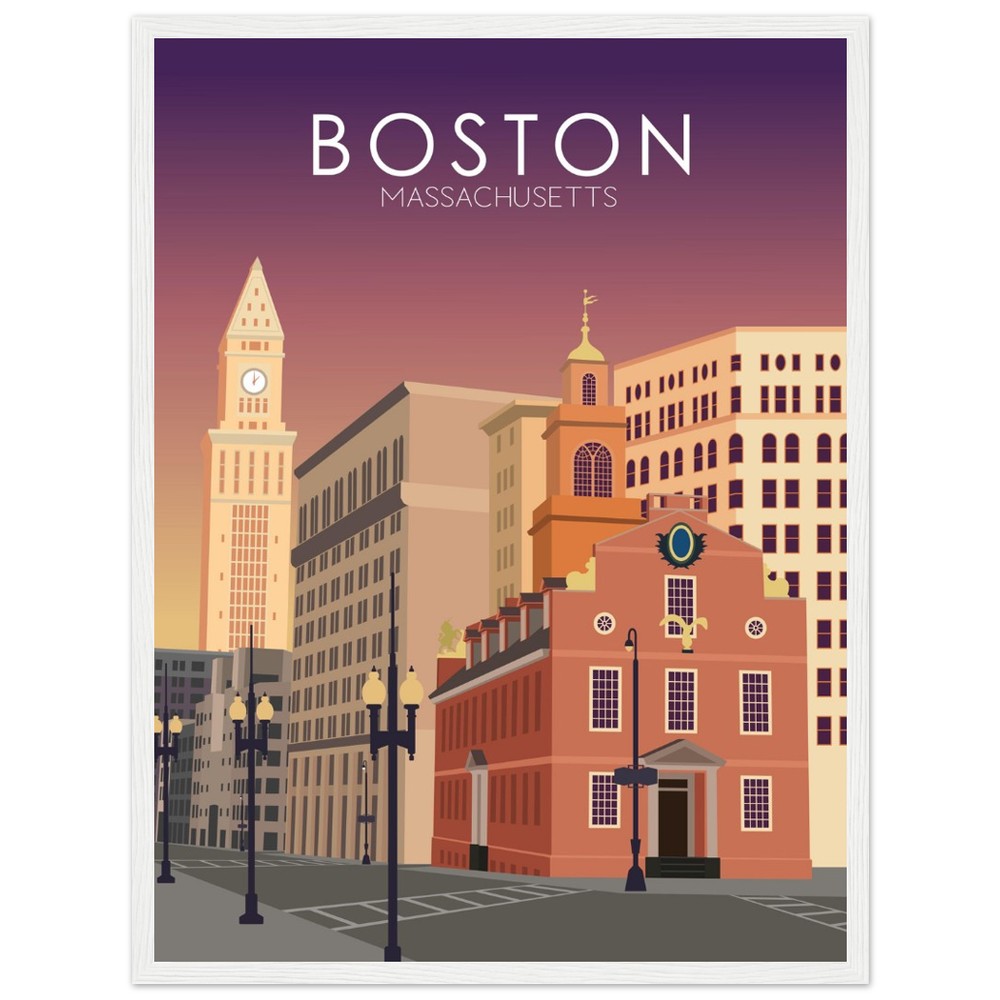 Boston Poster | Boston Wall Art | Boston Sunset Print