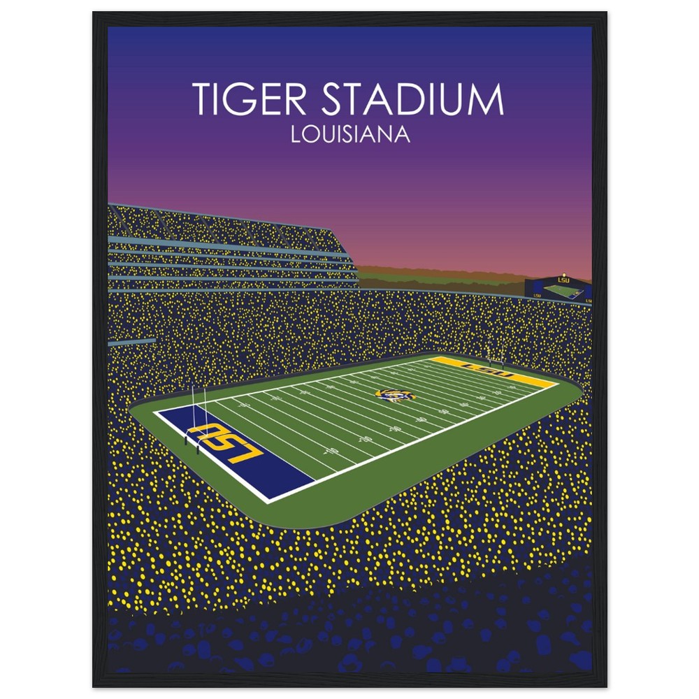 Tiger Stadium Poster | LSU Print | University of Louisiana College Football Stadium Print