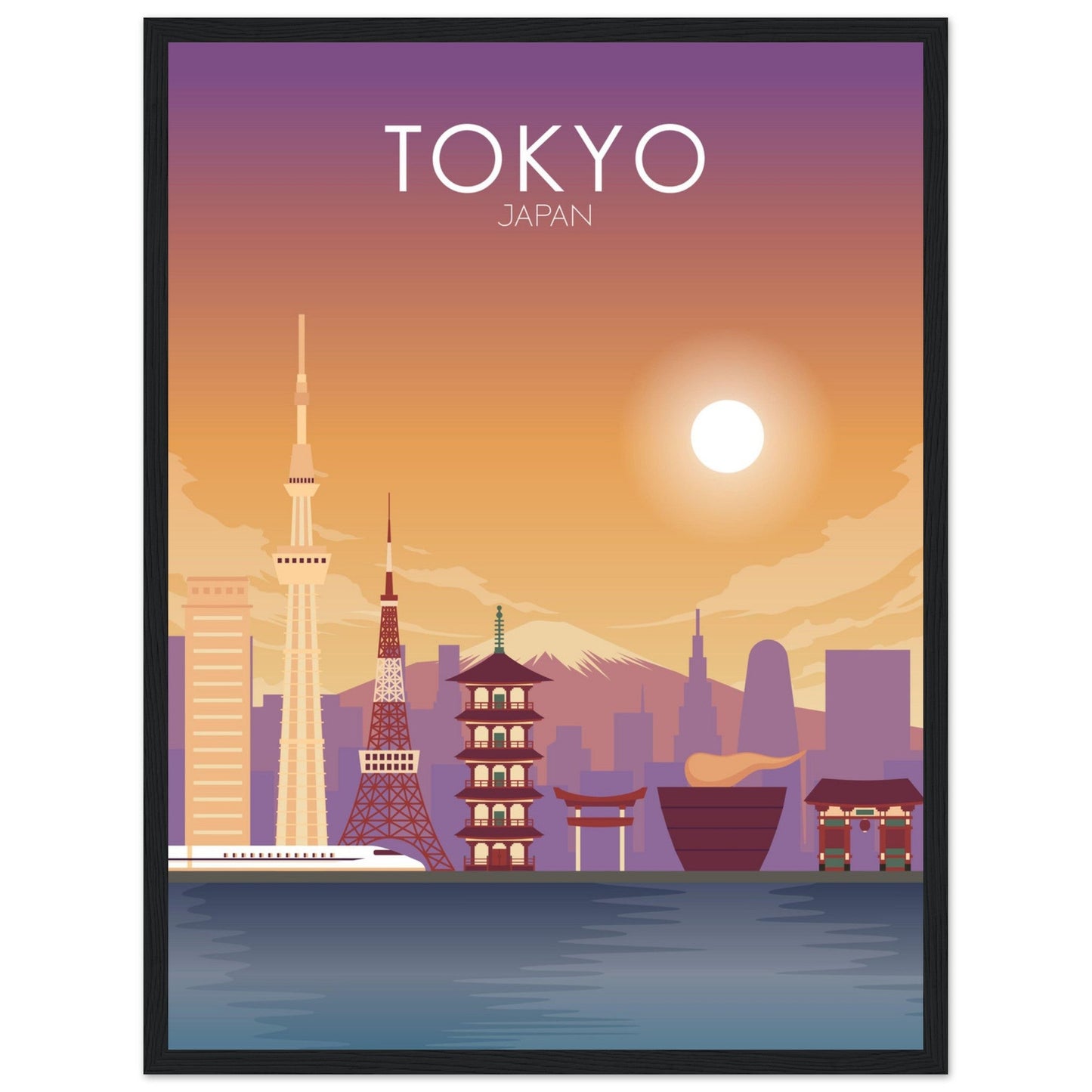 Tokyo Poster | Tokyo Wall Art | Tokyo Sunset Print
