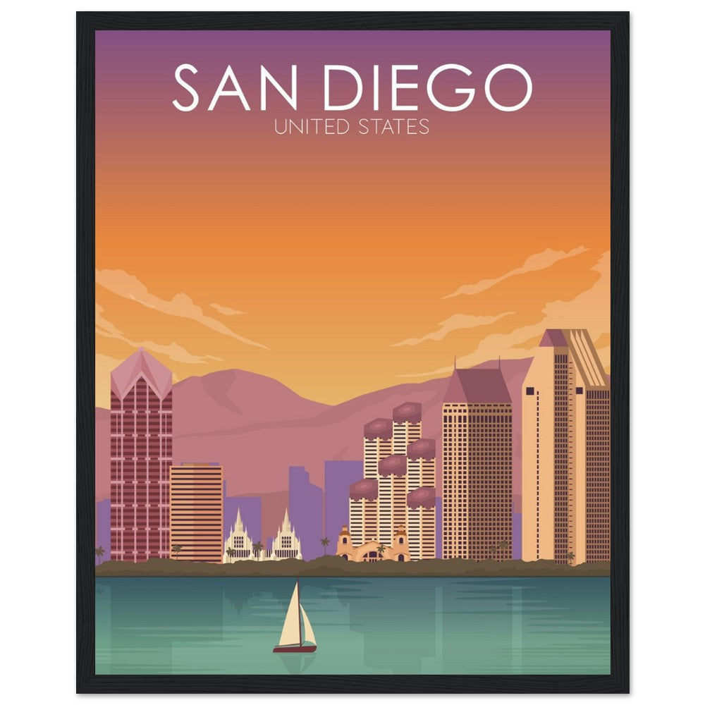 San Diego Poster | San Diego Wall Art | San Diego Sunset Print