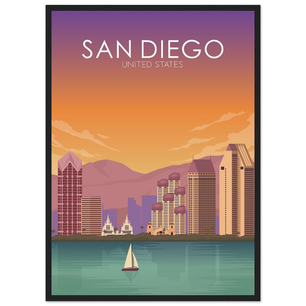San Diego Poster | San Diego Wall Art | San Diego Sunset Print