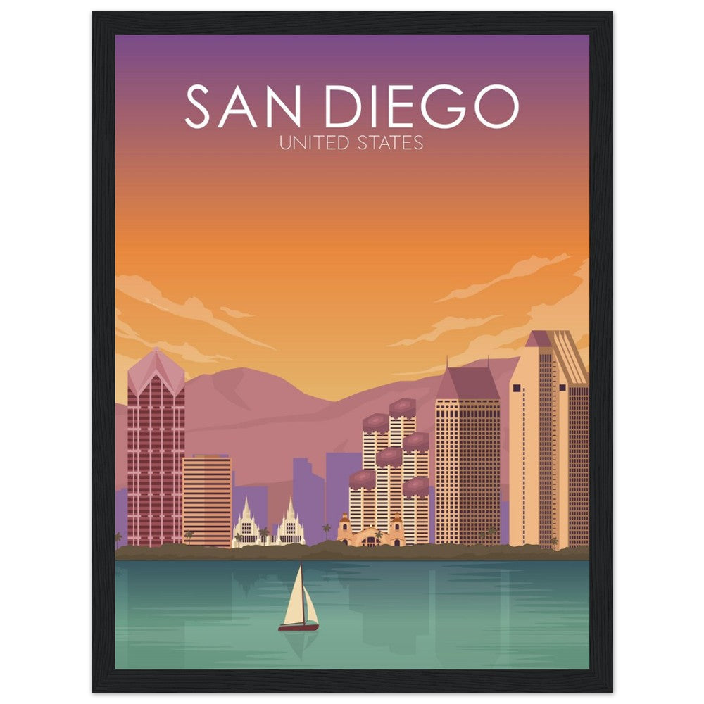 San Diego Poster | San Diego Wall Art | San Diego Sunset Print