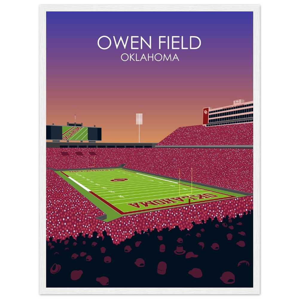 Owen Field - Gaylord Family - Oklahoma Memorial Stadium Print | University of Oklahoma Sooners College Football Stadium Print
