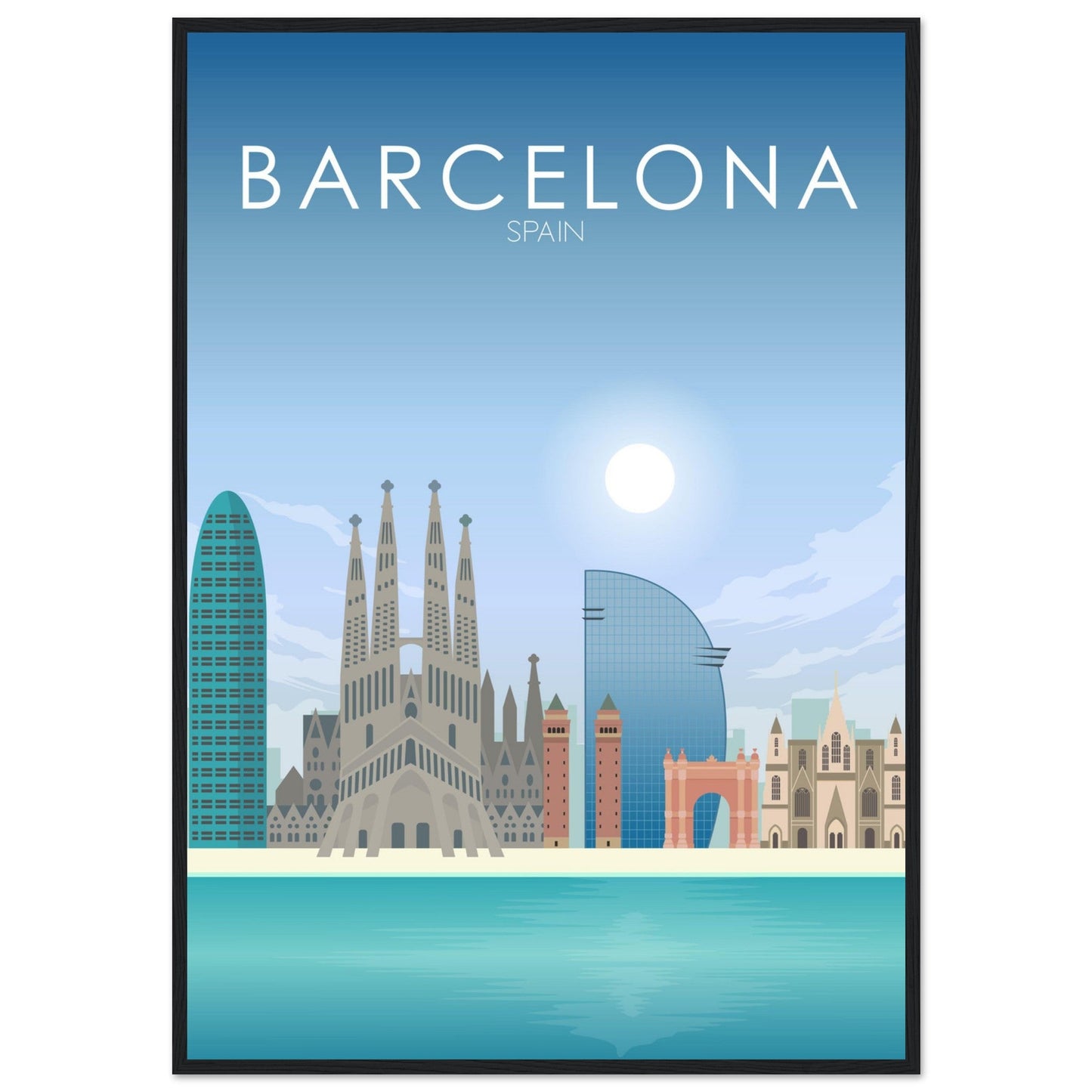 Barcelona Poster | Barcelona Wall Art | Barcelona Daytime Print