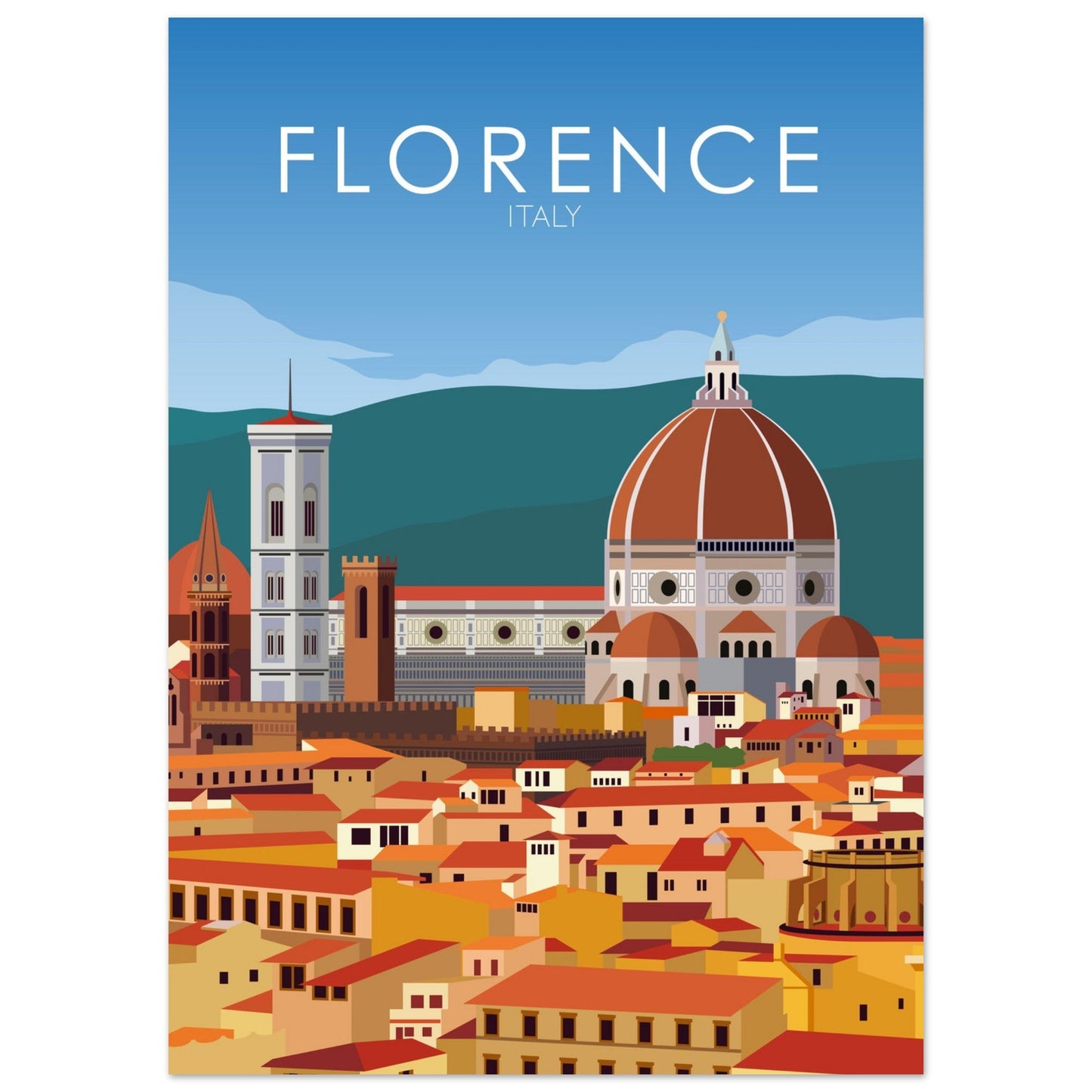 Florence Poster | Florence Wall Art | Florence Daytime Print