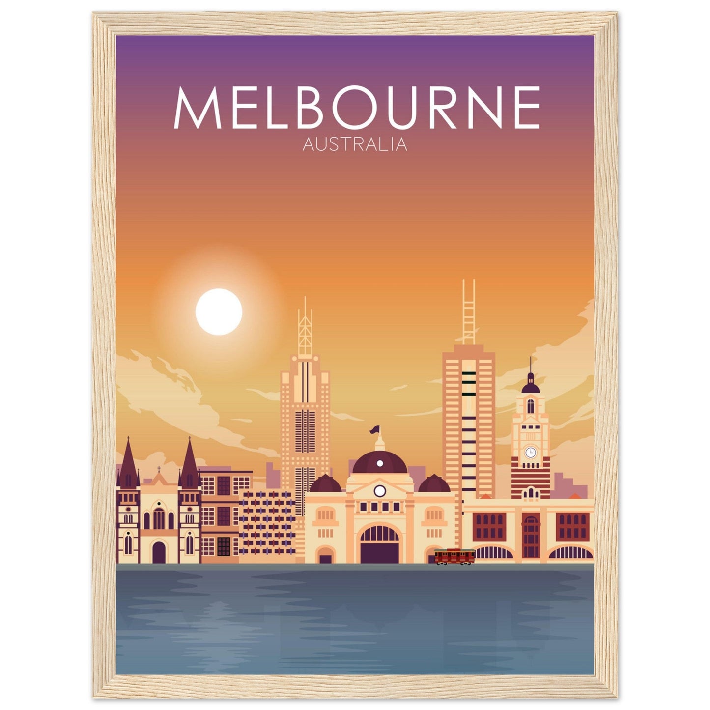 Melbourne Poster | Melbourne Wall Art | Melbourne Sunset Print