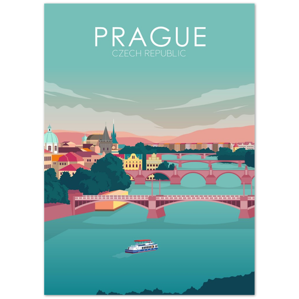 Prague Poster | Prague Wall Art | Prague Pastel Print