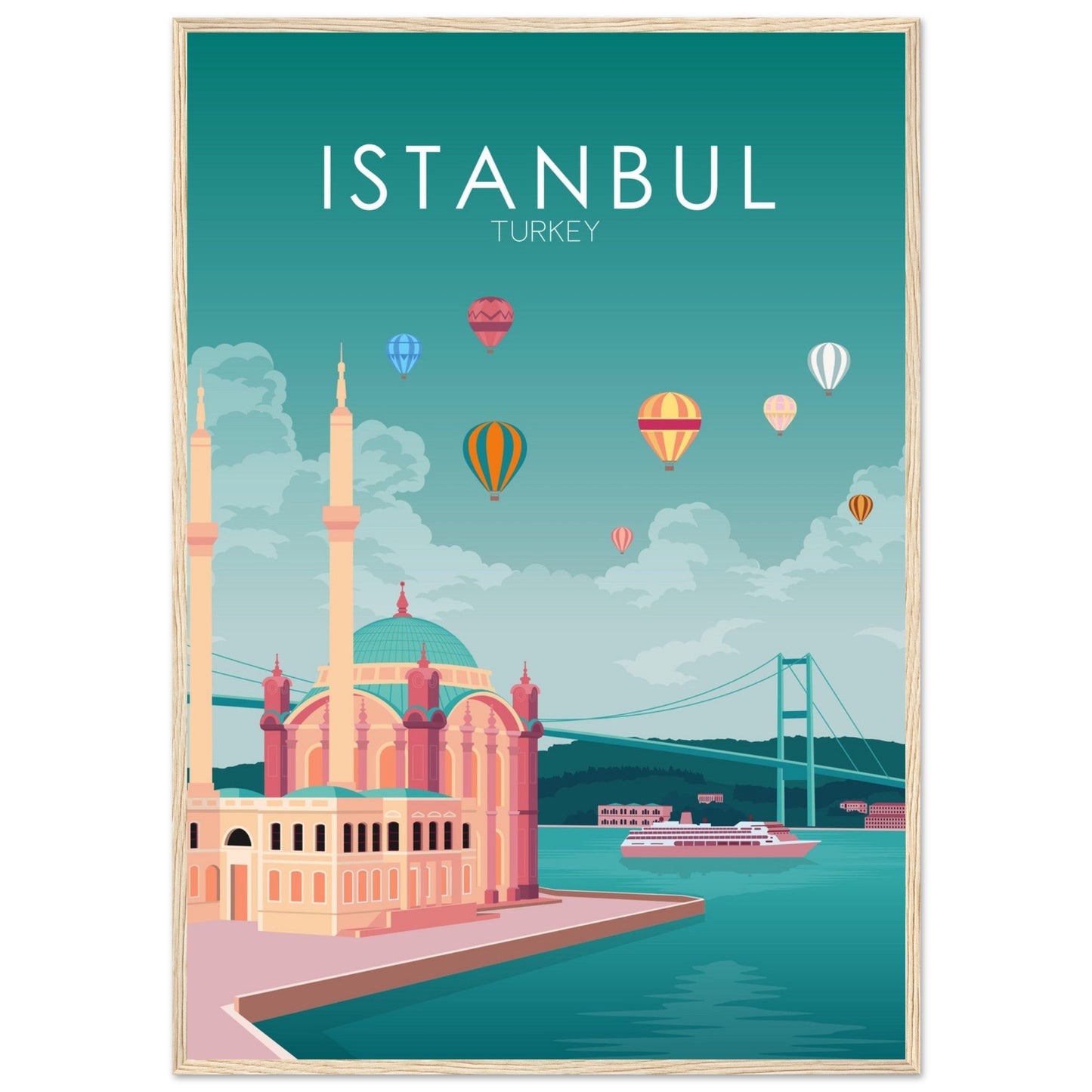 Istanbul Poster | Istanbul Wall Art | Istanbul Pastel Print