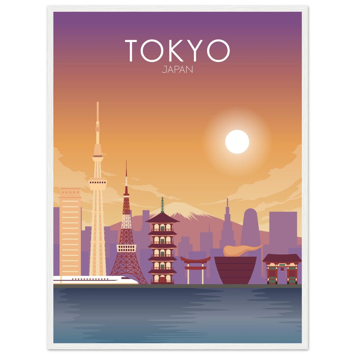 Tokyo Poster | Tokyo Wall Art | Tokyo Sunset Print