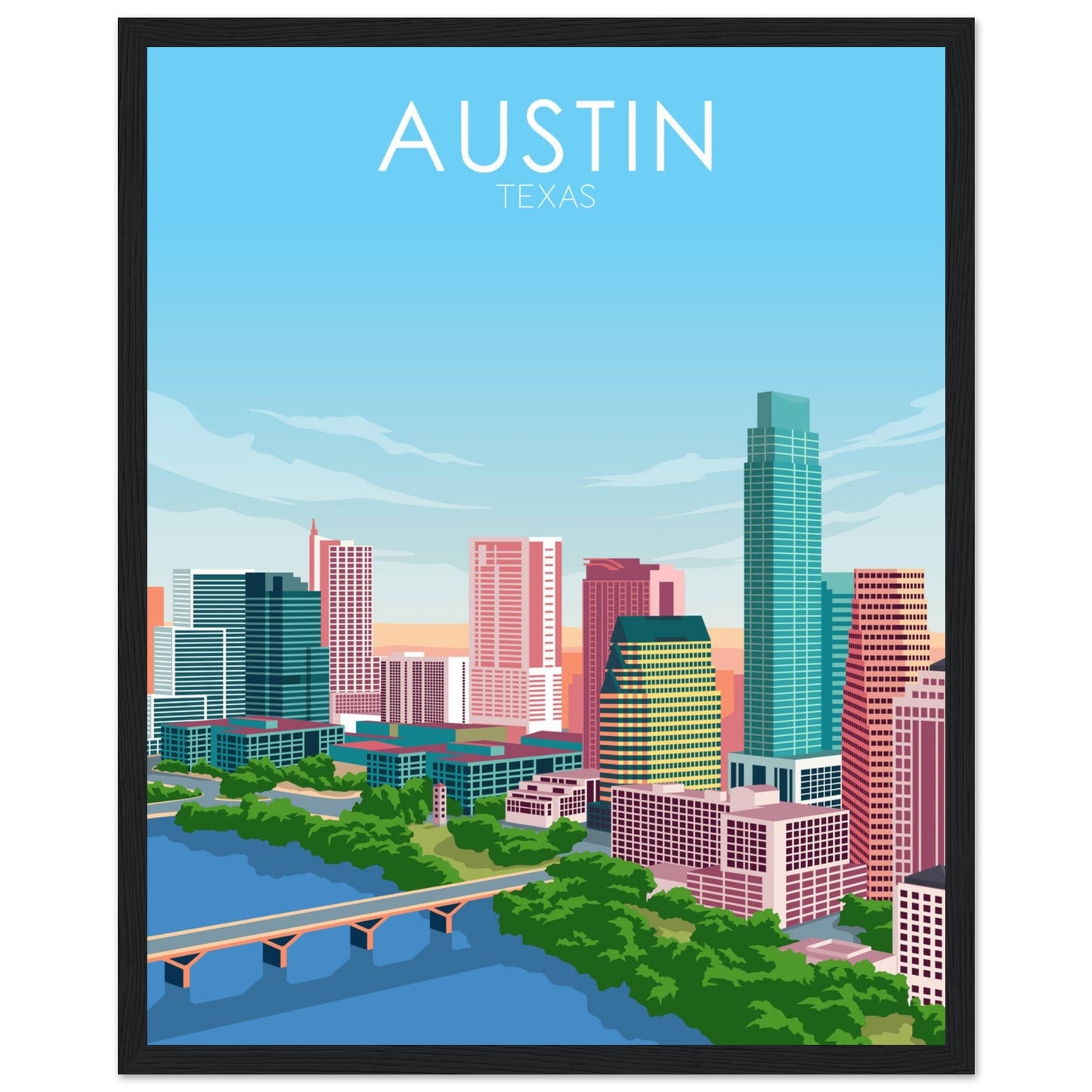 Austin Poster | Austin Wall Art | Austin Pastel Print