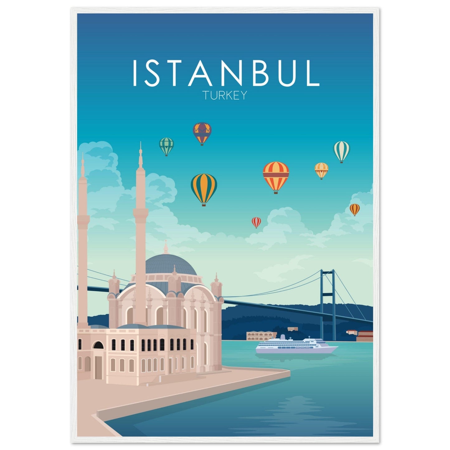 Istanbul Poster | Istanbul Wall Art | Istanbul Daytime Print