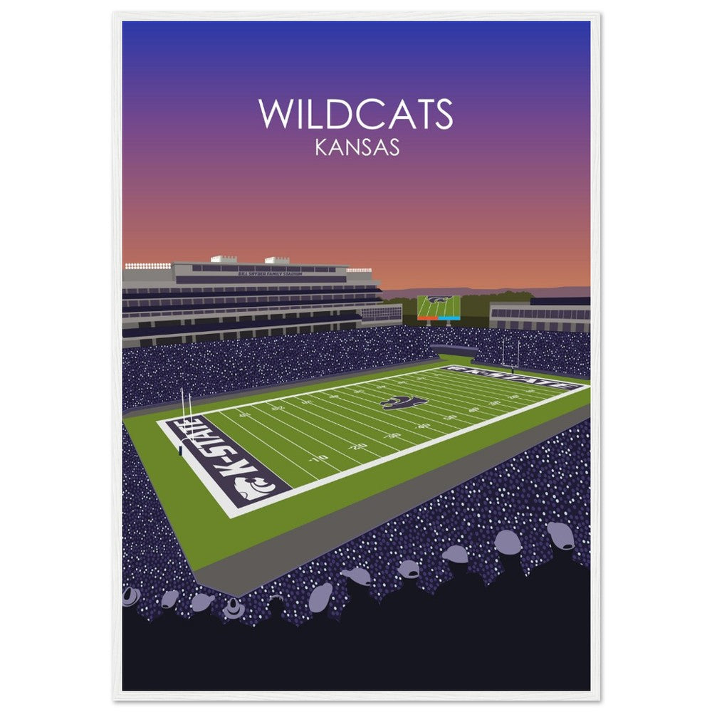 Bill Snyder Family Football Stadium Poster | University of Kansas State Wildcats College Football Stadium Print