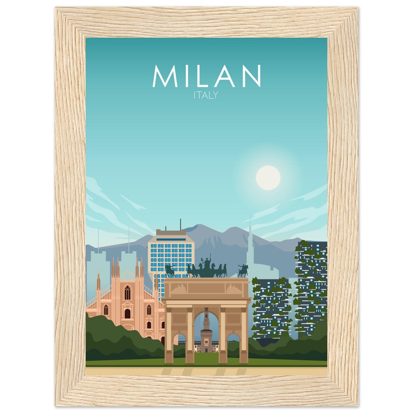 Milan Poster | Milan Wall Art | Milan Daytime Print