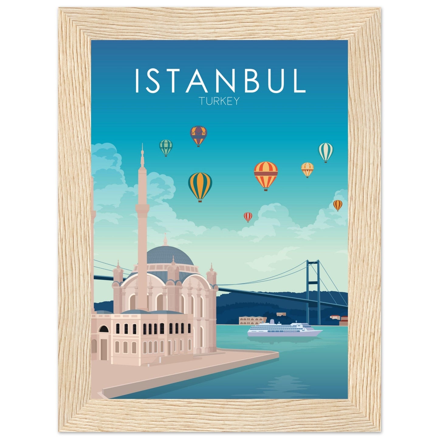 Istanbul Poster | Istanbul Wall Art | Istanbul Daytime Print