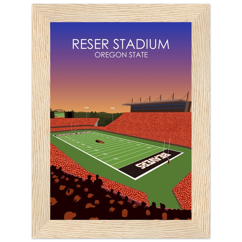 Reser Stadium Poster | University of Oregon State Beavers College Football Stadium Print
