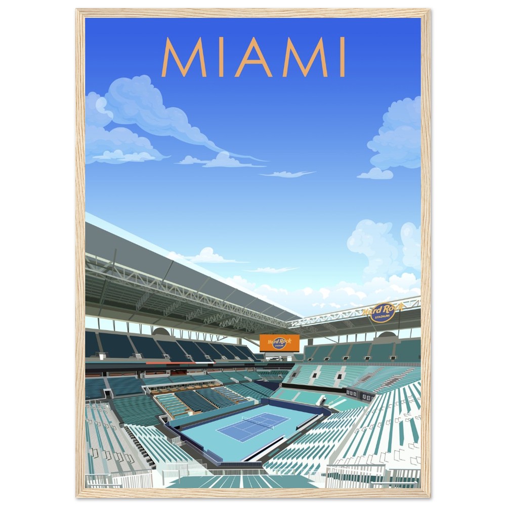 Miami Open ATP/WTA Tennis Stadium Poster