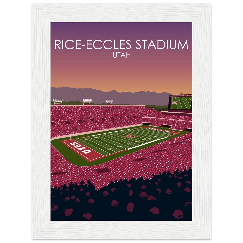 Rice-Eccles Stadium Poster | University of Utah College Football Stadium Print
