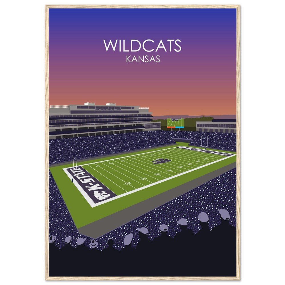Bill Snyder Family Football Stadium Poster | University of Kansas State Wildcats College Football Stadium Print