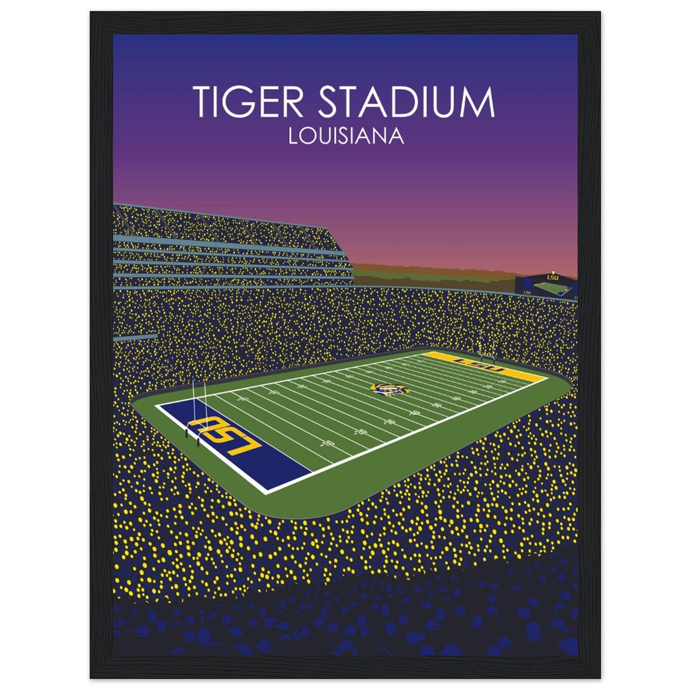 Tiger Stadium Poster | LSU Print | University of Louisiana College Football Stadium Print