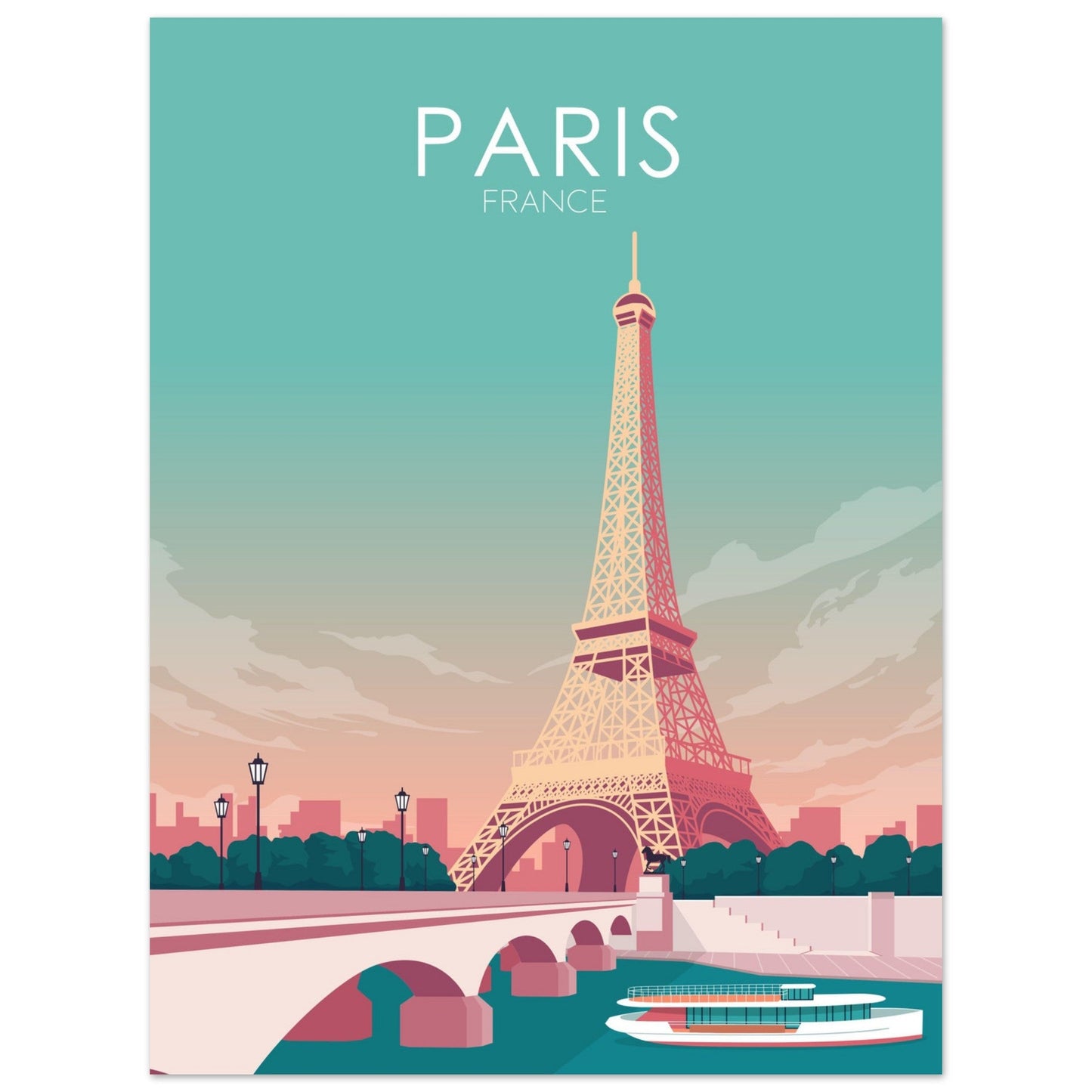 Paris Poster | Paris Wall Art | Paris Pastel Print