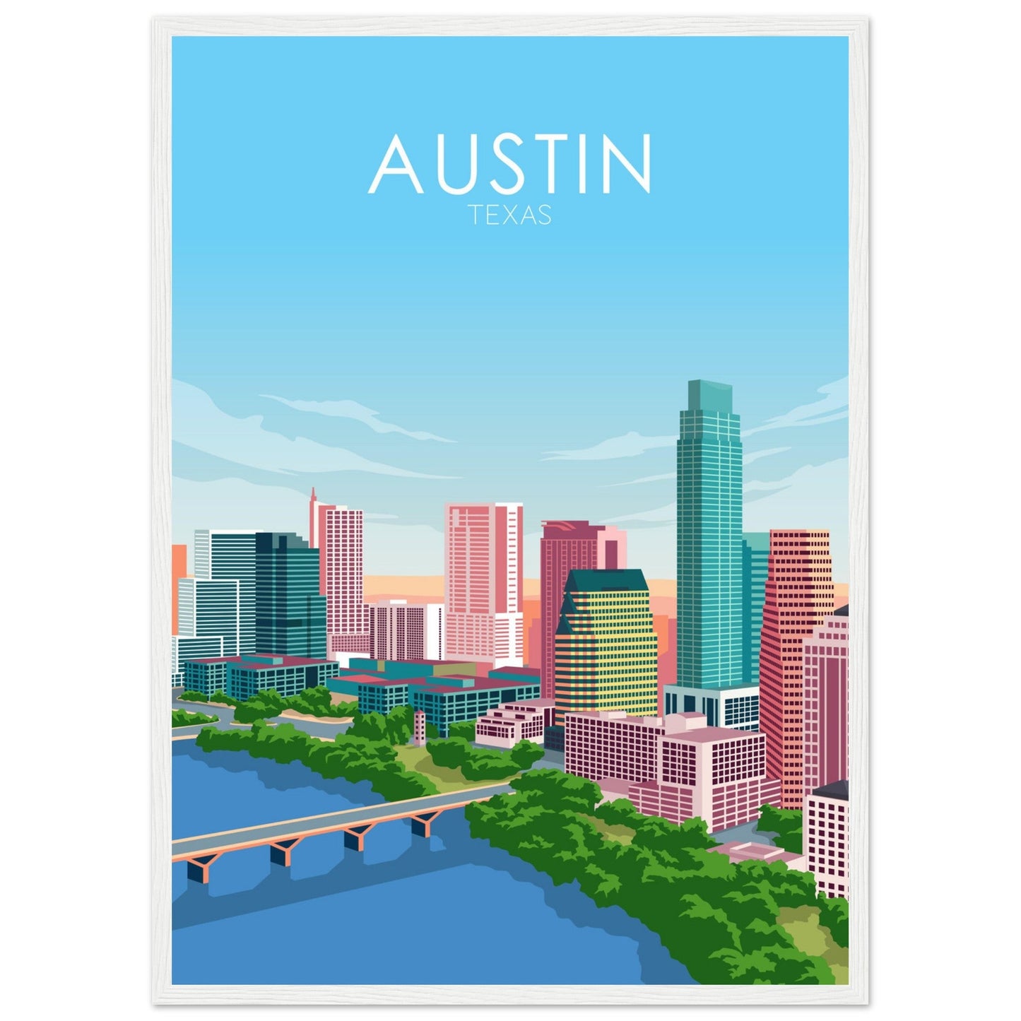 Austin Poster | Austin Wall Art | Austin Pastel Print