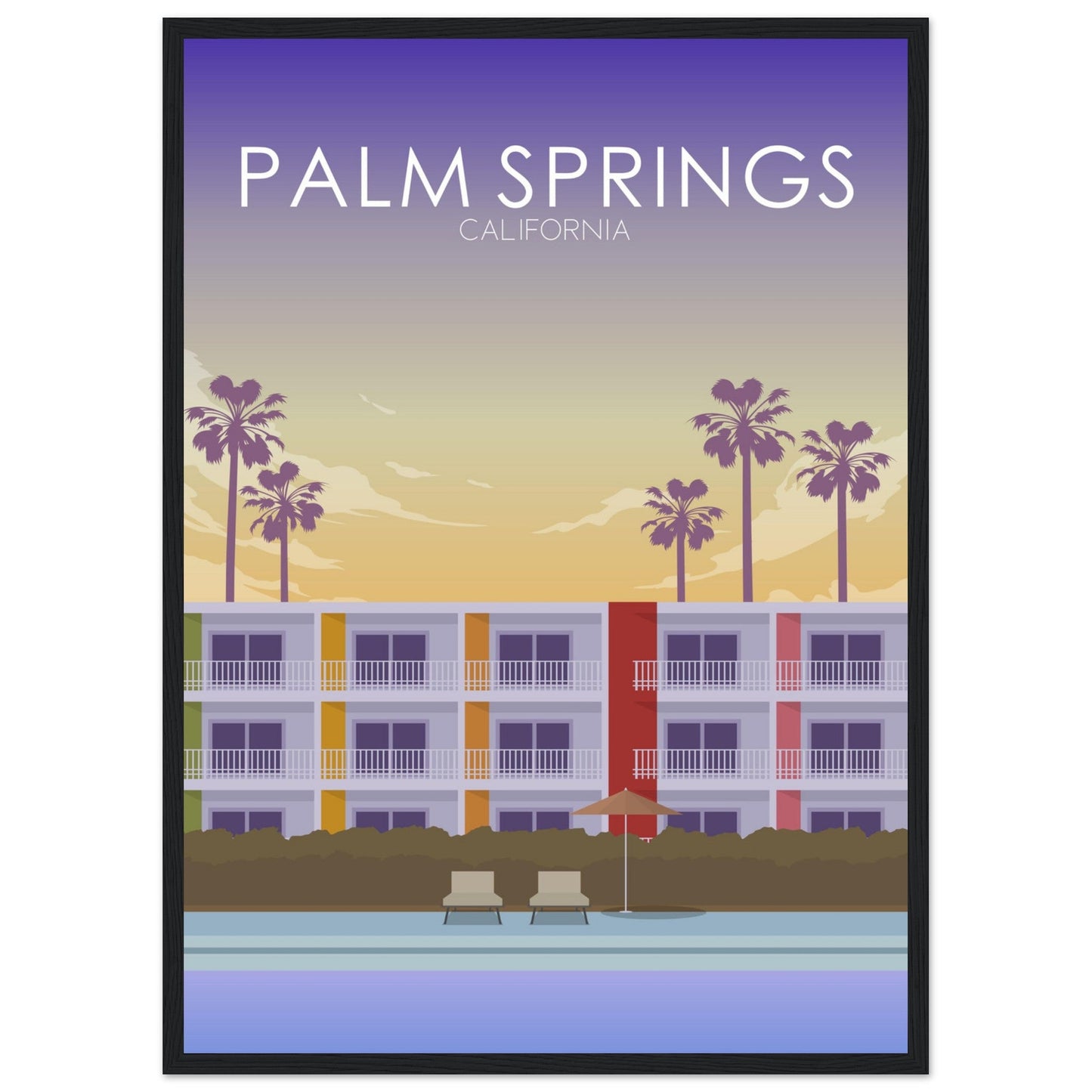 Palm Springs Poster | Palm Springs Wall Art | Palm Springs Sunset Print