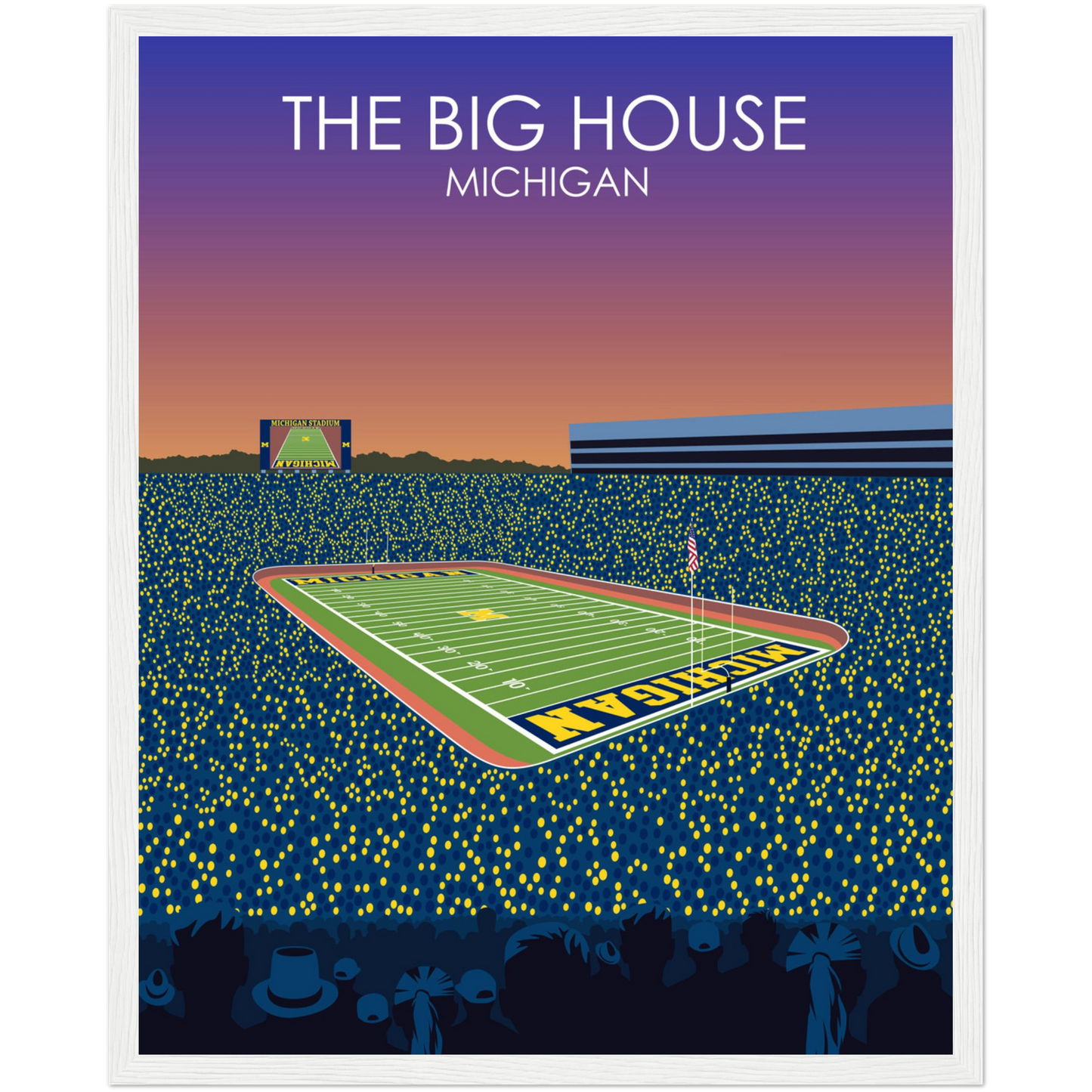 The Big House Poster | University of Michigan College Football Stadium Print
