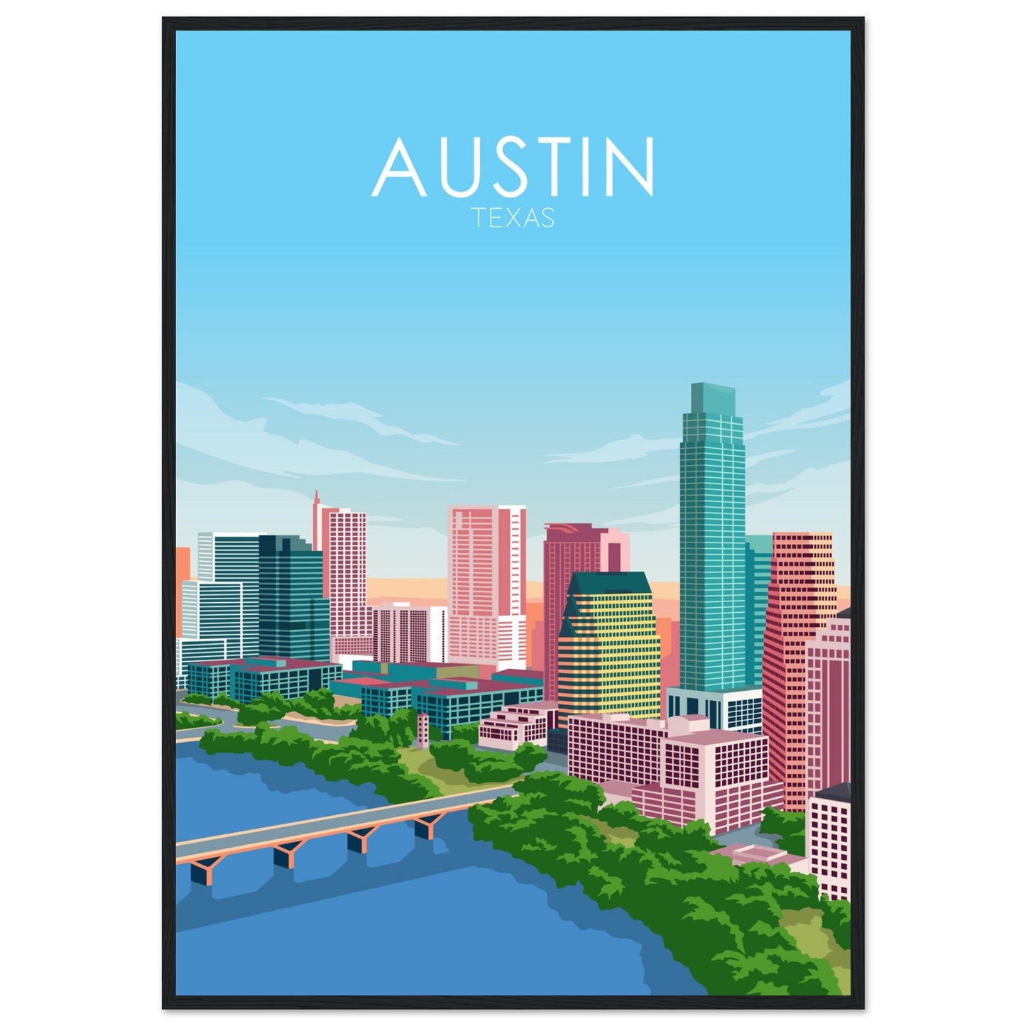 Austin Poster | Austin Wall Art | Austin Pastel Print