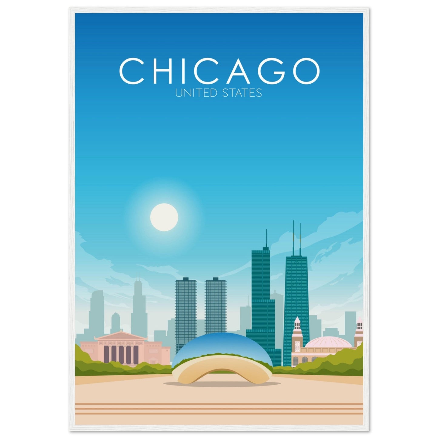 Chicago Poster | Chicago Wall Art | Chicago Daytime Print