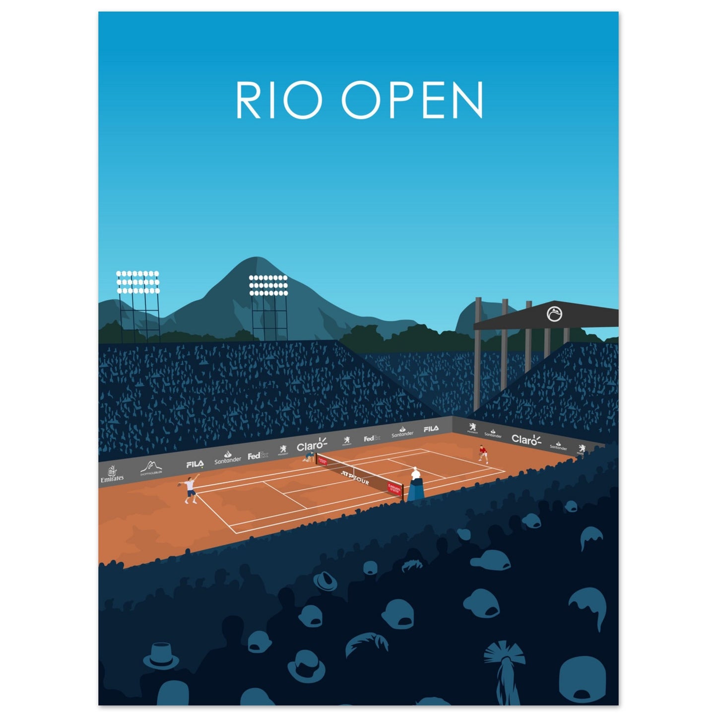 Rio Open ATP 500 Tennis Stadium Poster