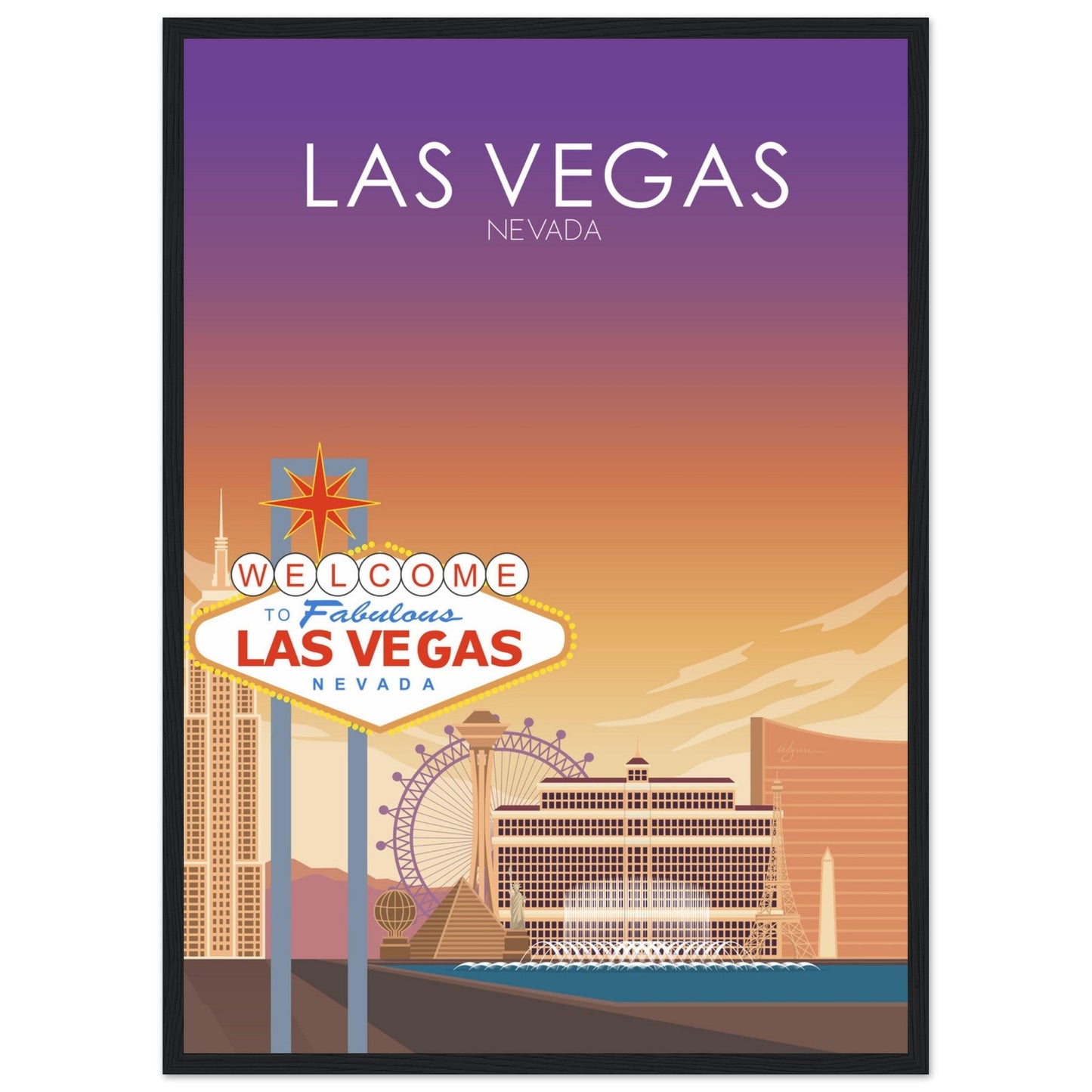 Las Vegas Poster | Las Vegas Wall Art | Las Vegas Sunset Print