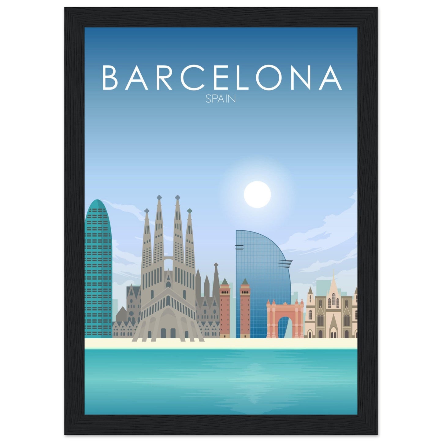 Barcelona Poster | Barcelona Wall Art | Barcelona Daytime Print
