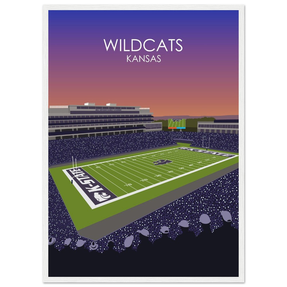 Bill Snyder Family Football Stadium Poster | University of Kansas State Wildcats College Football Stadium Print