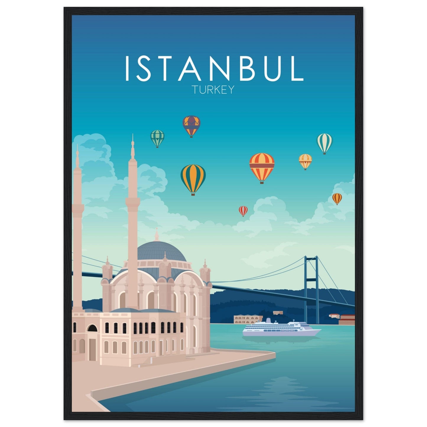 Istanbul Poster | Istanbul Wall Art | Istanbul Daytime Print
