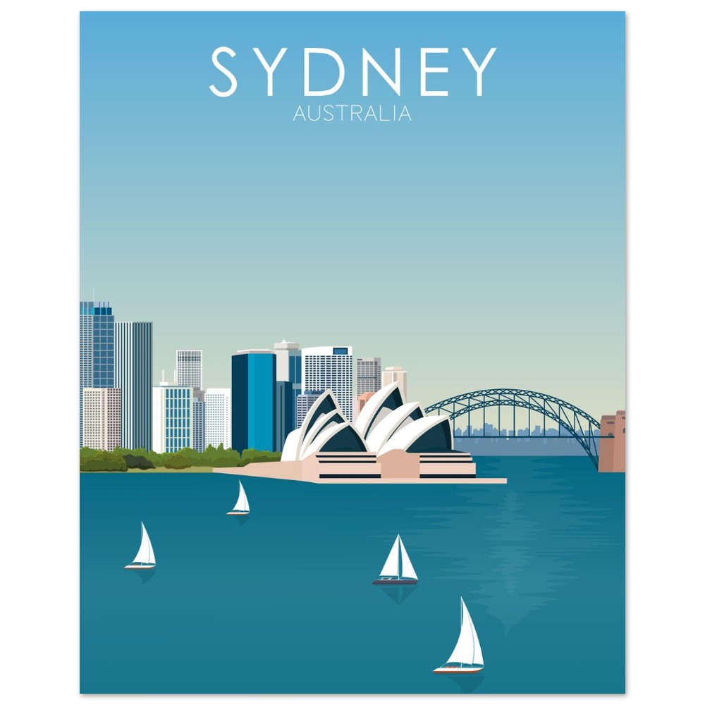 Sydney Poster | Sydney Wall Art | Sydney Daytime Print
