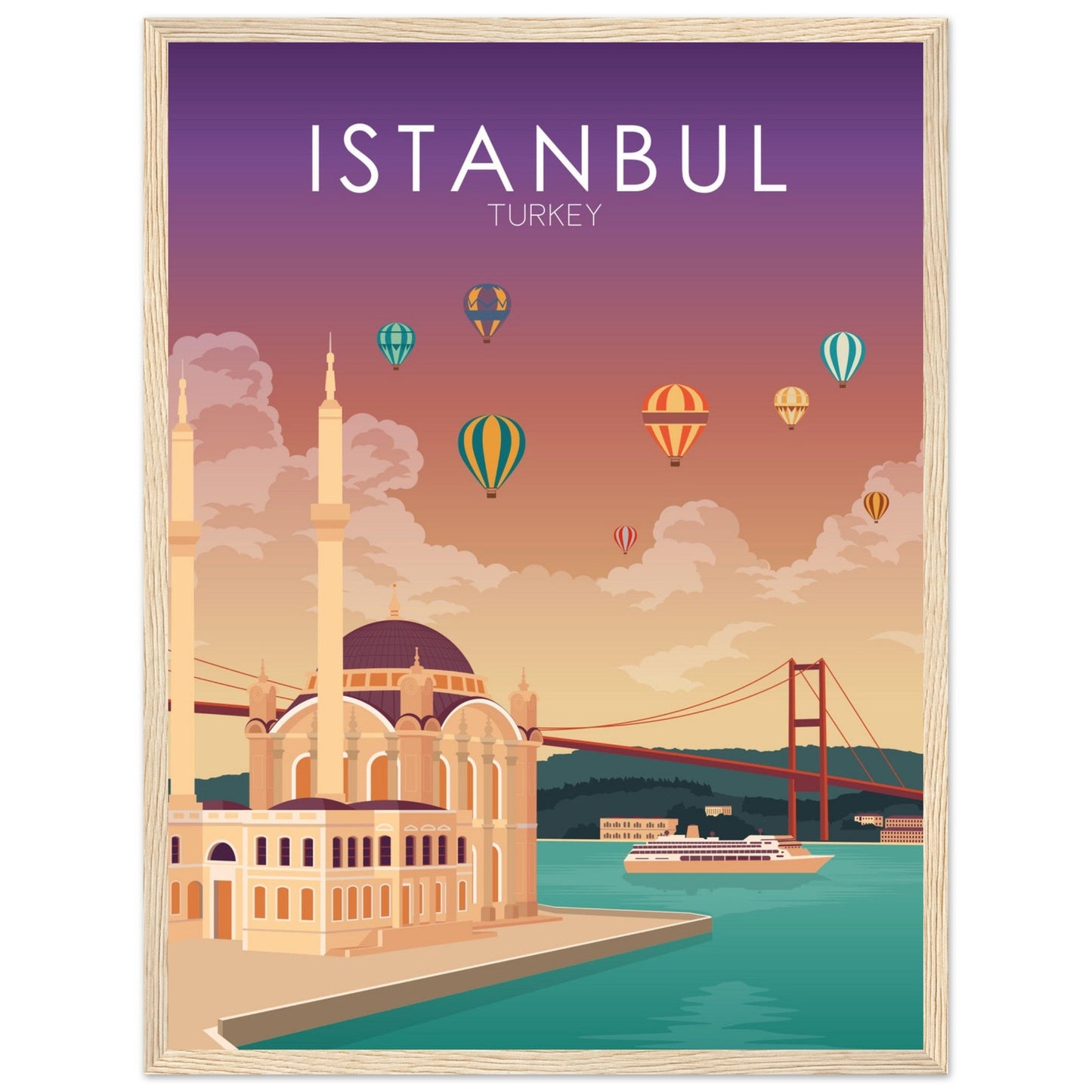 Istanbul Poster | Istanbul Wall Art | Istanbul Sunset Print
